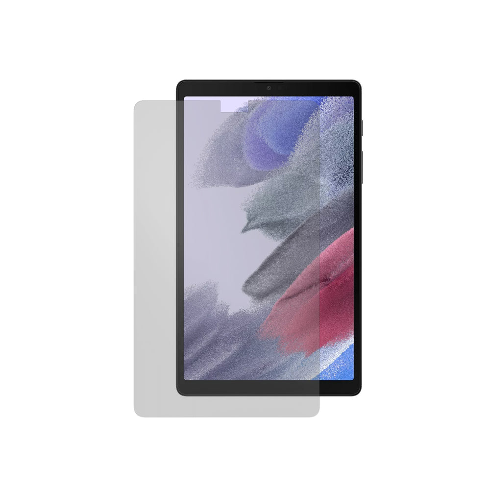 "Glass Screen Pro: Premium Tempered". A transparent screen protector hovering over a tablet.