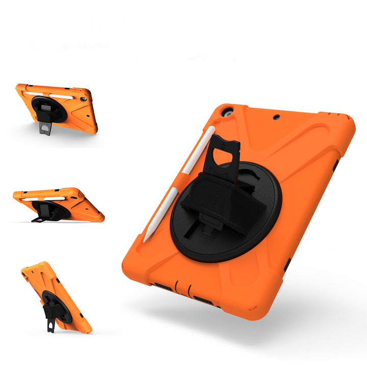 Apple iPad 10.2 9th/8th/7th Generation Case 360 rotating pop out kick stand #color_orange