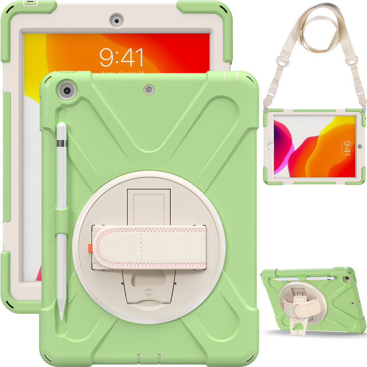 Apple iPad 10.2 9th/8th/7th Generation Case detachable shoulder head rest strap #color_matcha-green