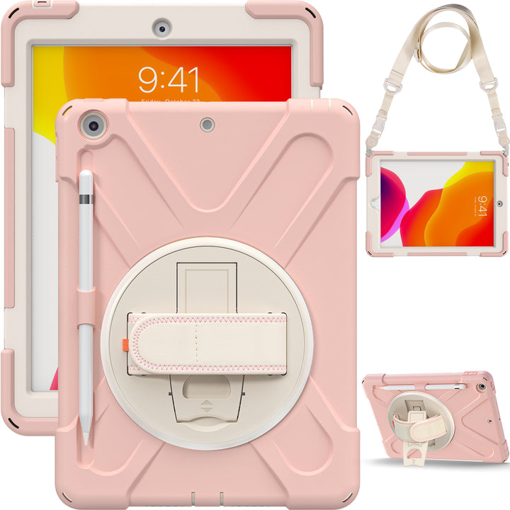Apple iPad 10.2 9th/8th/7th Generation Case detachable shoulder head rest strap #color_cherry-blossoms-pink