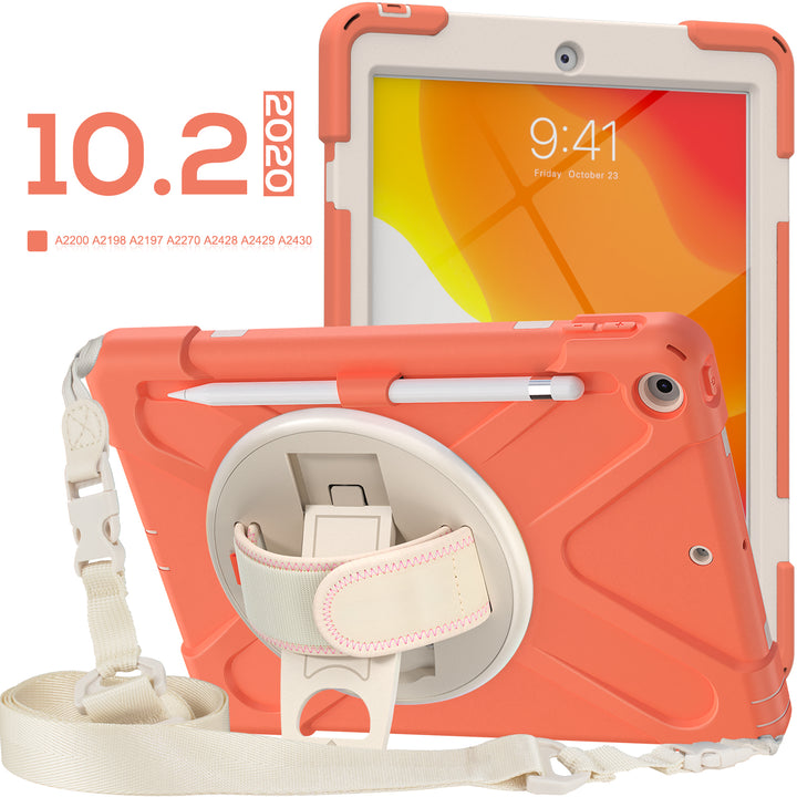 Apple iPad 10.2 9th/8th/7th Generation Case 3 layer hard polymer silicone protection #color_living-coral
