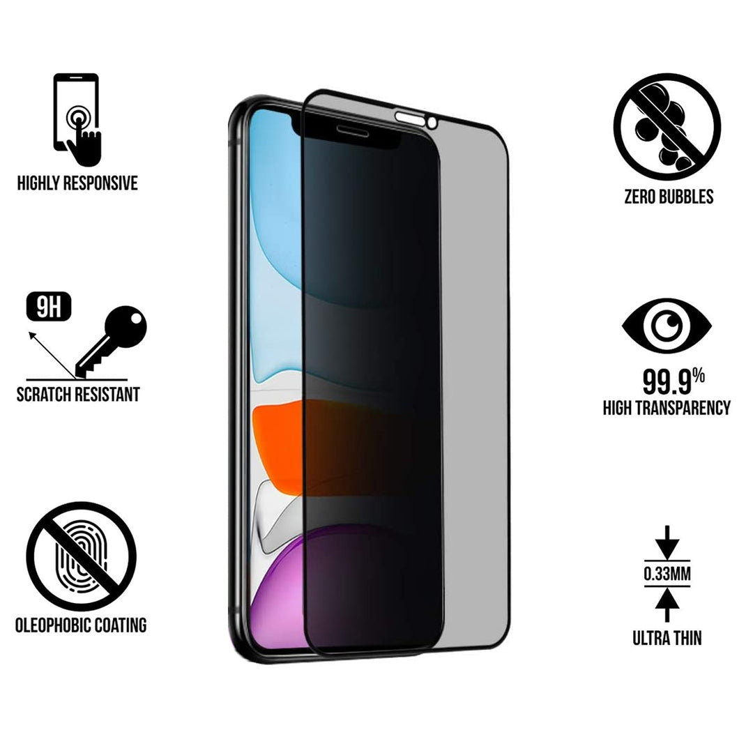 Apple - iPhone 11 Pro Max / XS Max - Tempered Glass - Privacy - Black