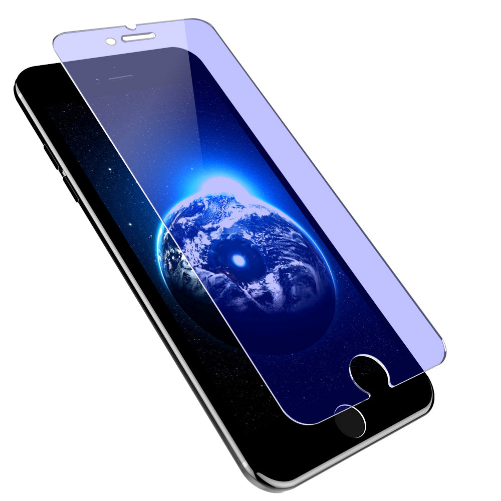 An Apple iPhone 12 or iPhone 12 Pro screen protector, tempered glass, transparent blue. 