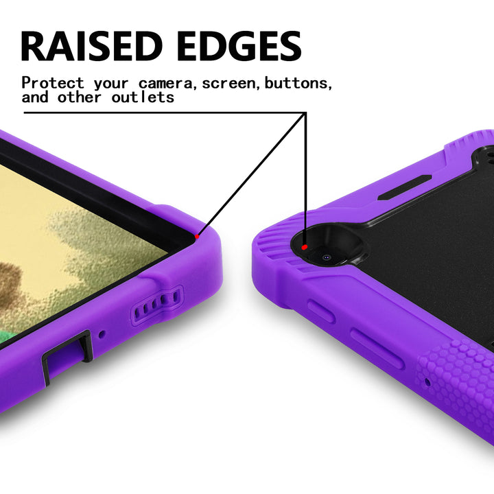 Samsung Galaxy Tab A7 Lite 8.7 Case 2 layer hard polymer soft silicone #color_black-purple