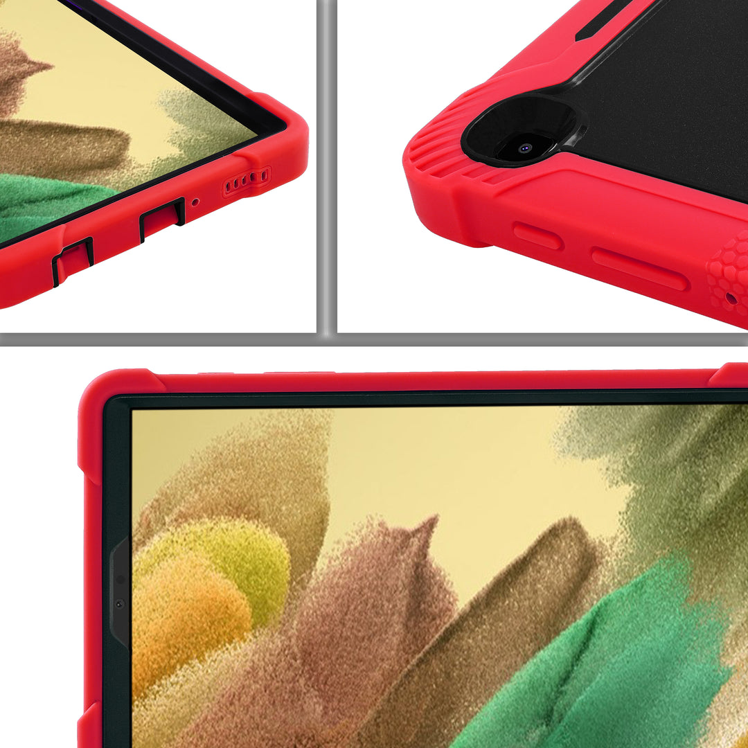 Samsung Galaxy Tab A7 Lite 8.7 Case 2 layer hard polymer soft silicone #color_black-red