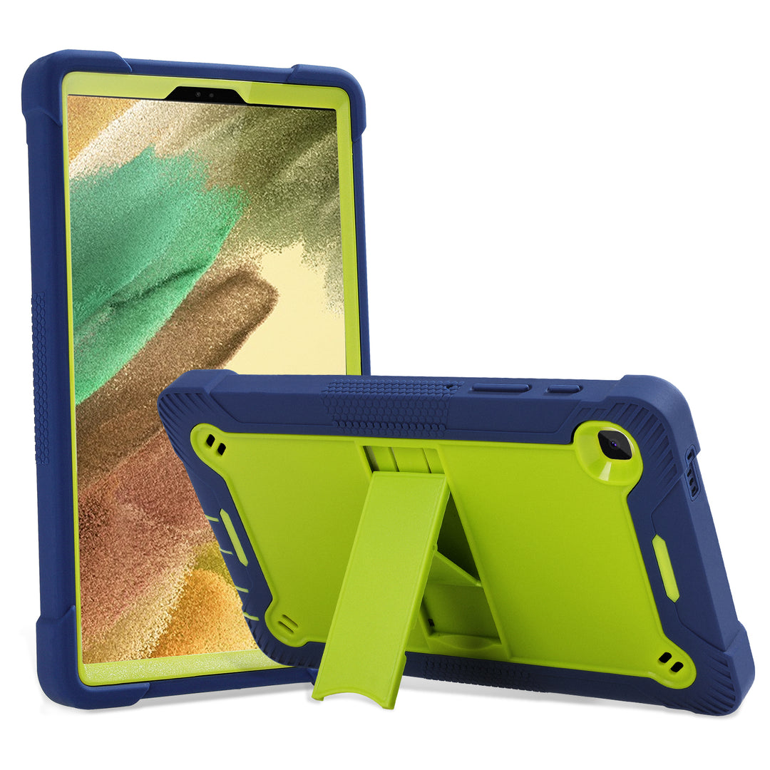 Samsung Galaxy Tab A7 Lite 8.7 Case Pop out hands free kickstand #color_lime-green-dark-blue