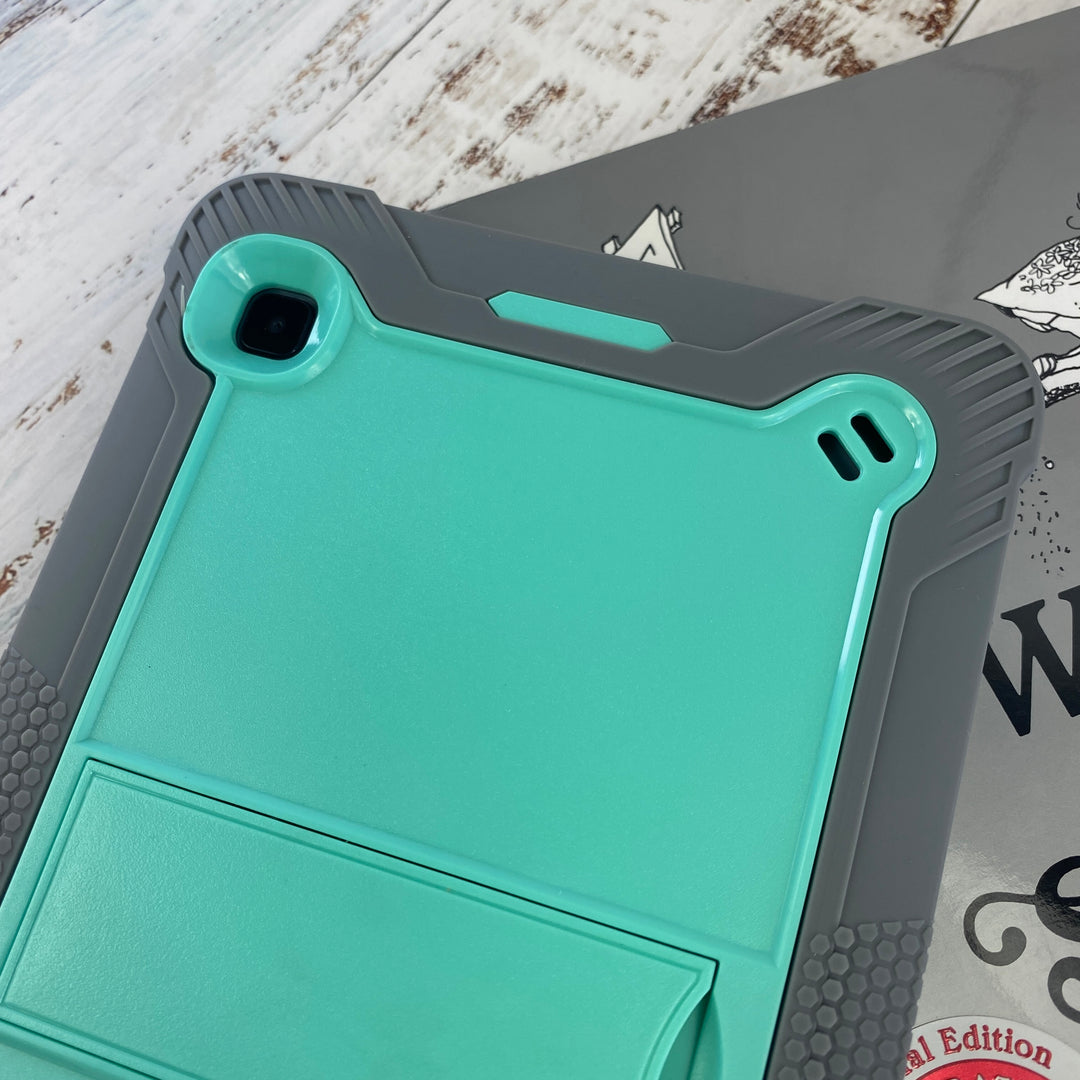 Samsung Galaxy Tab A7 Lite 8.7 Case 2 layer hard polymer soft silicone #color_teal-grey