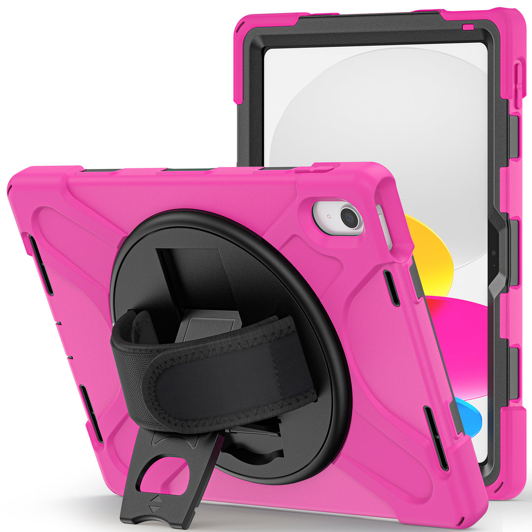 Apple iPad 10th Generation Case 360 rotating pop out kick stand #color_hot-pink