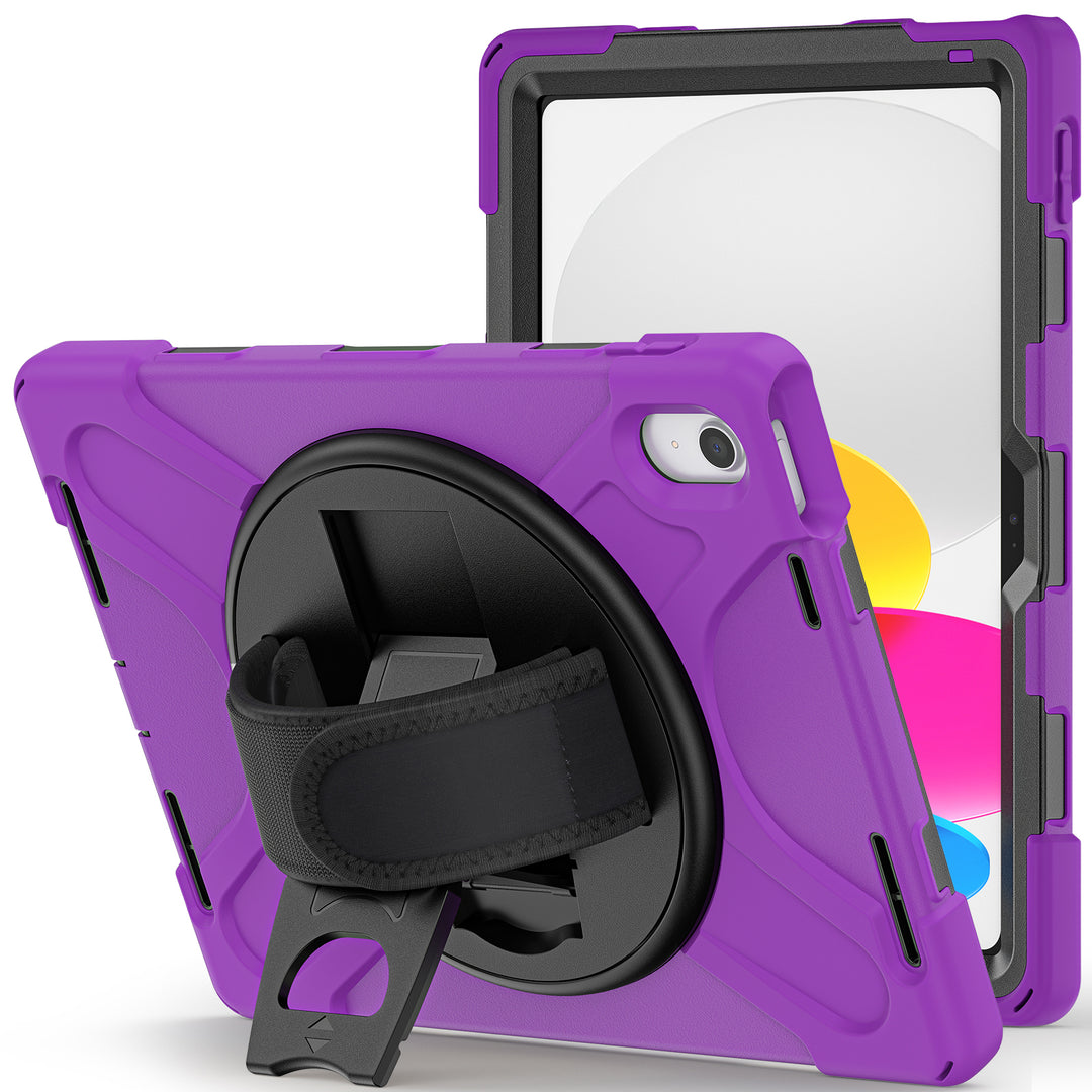 Apple iPad 10th Generation Case 360 rotating pop out kick stand #color_purple