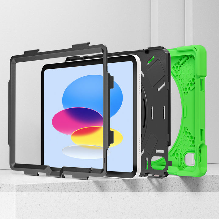 Apple iPad 10th Generation Case 3 layer hard polymer silicone protection #color_green