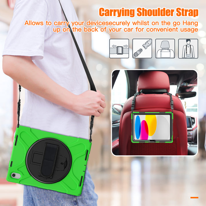 Apple iPad 10th Generation Case detachable shoulder head rest strap #color_green