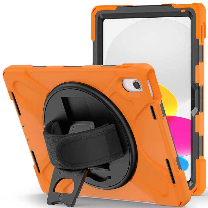 Apple iPad 10th Generation Case 360 rotating pop out kick stand #color_orange