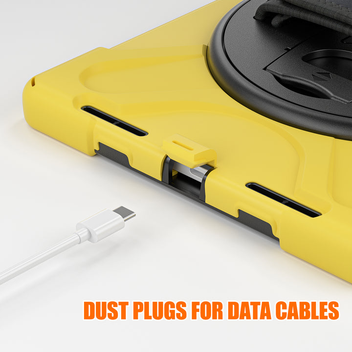 Apple iPad 10th Generation Case 360 rotating adjustable padded hand strap #color_yellow