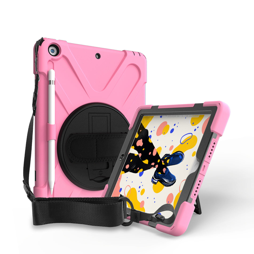 Apple iPad 10.2 9th/8th/7th Generation Case 3 layer hard polymer silicone protection #color_light-pink