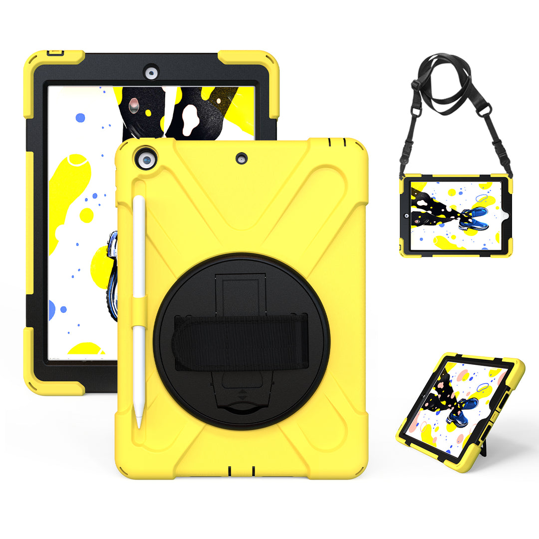 Apple iPad 10.2 9th/8th/7th Generation Case detachable shoulder head rest strap #color_yellow