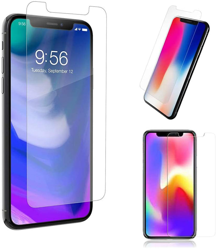 A transparent tempered glass screen protector for the iPhone. The glass is precision cut to fit the iPhone 11 Pro, X, and XS. 
