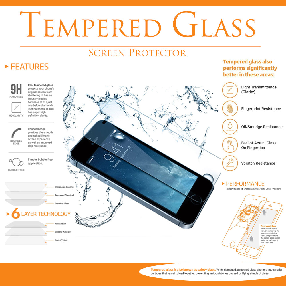 A transparent, tempered glass, screen protector. Made for the iPhone 4 and iPhone 4s. 