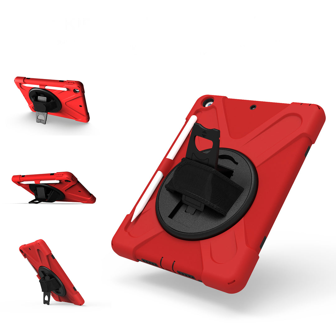 Apple iPad 10.2 9th/8th/7th Generation Case 360 rotating pop out kick stand #color_red