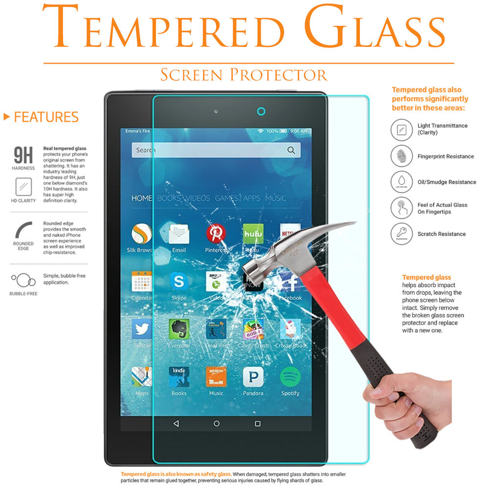 Amazon - Kindle Fire HD 10.0 2017/2019 - Tempered Glass [BOX] [1 Pack]